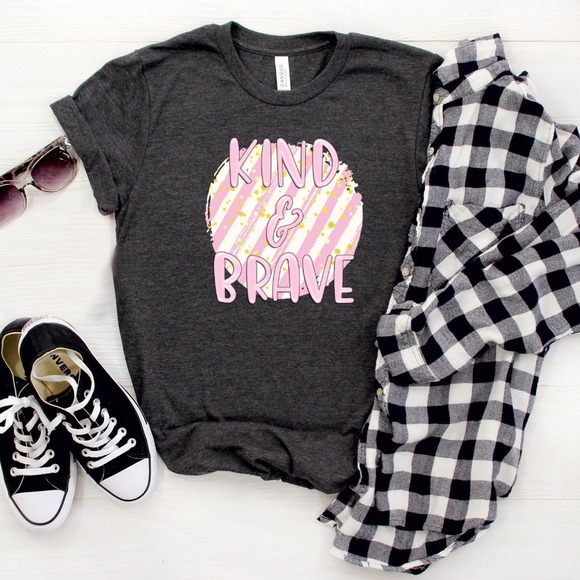 Kind And Brave Shirt, Kindness Shirt, Be A Kind Human Shirt, Teacher Shirt - Picture 1 of 2